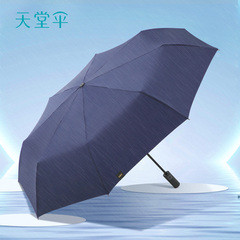天堂伞全自动一键开收雨伞简约结实雨伞纯色商务风晴雨两用伞男士