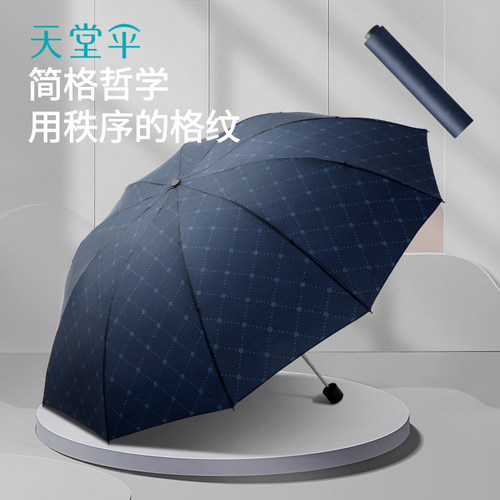 格纹加大加固十骨双人雨伞