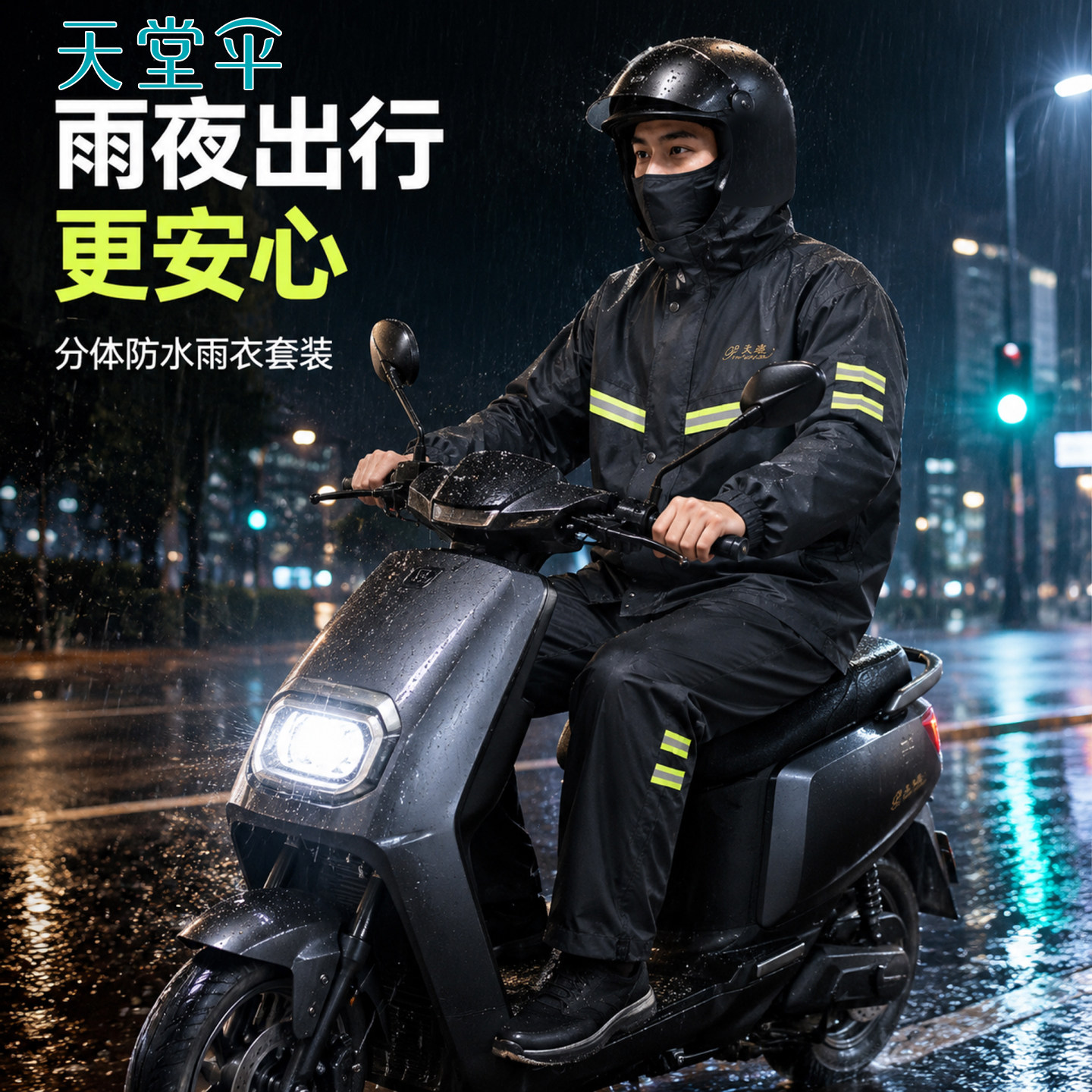 天堂常规单人成人雨衣防风防暴雨图片