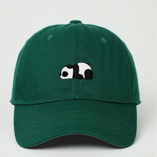 2026新款春夏熊猫中国风刺绣软顶棒球帽户外嘻哈鸭舌帽男女街头潮