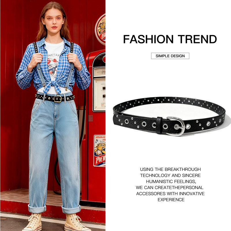 朋克风铆钉装饰黑色皮带女金属扣头个性细腰带街头潮酷服饰配饰,服饰配件/皮带/帽子/围巾,腰带/皮带/腰链,淘宝优惠券,粉丝福利购,淘宝优惠卷