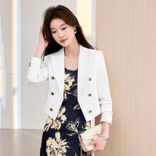 短款小香风西装外套女连衣裙小个子春秋气质时尚减龄西服洋装套装