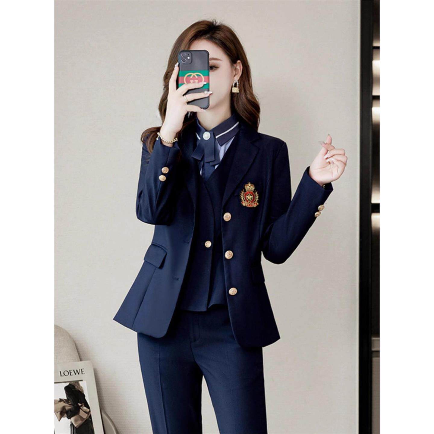 制服工作服老师园服西装幼儿园早教幼师秋冬jk中心学院教师套装风
