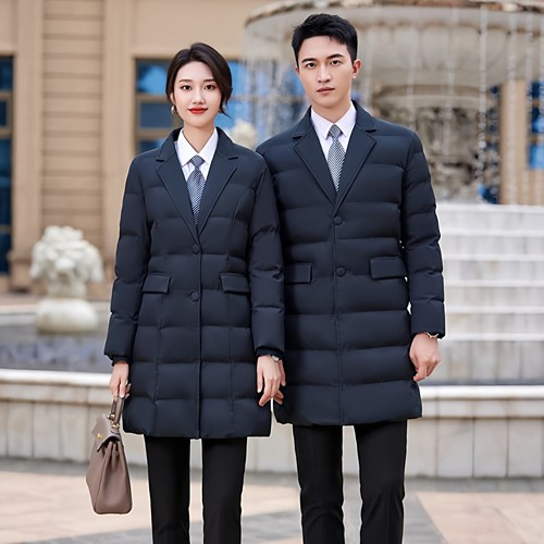 冬季加厚工装酒店前台羽绒棉服