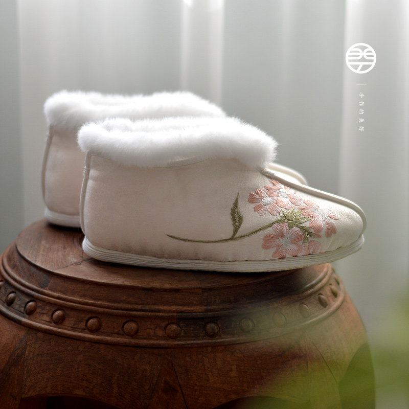 新款原创手工千层底布鞋女冬保暖中式仙女古风平底绣花棉花小棉靴,女鞋,高帮鞋,淘宝优惠券,粉丝福利购,淘宝优惠卷