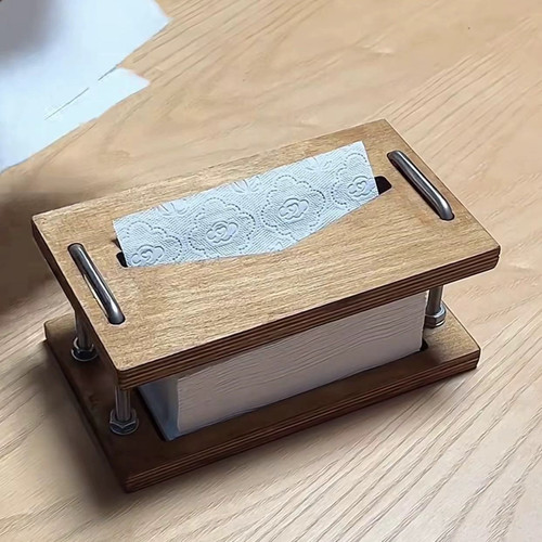 博主DIY海洋板桦木多层板纸巾盒茶几抽纸盒创意现代氛围收纳网红