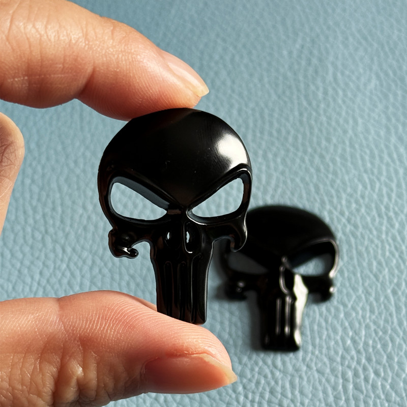 汽车车贴惩罚者车标骷髅头车贴摩托车金属改装车身贴个性装饰贴