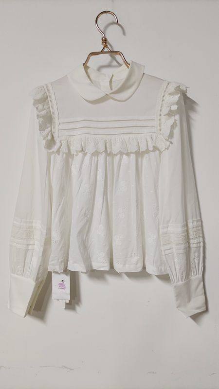 淑女屋专柜正品山茶花公主 娃娃款百搭纯色长袖荷叶边ASC06款