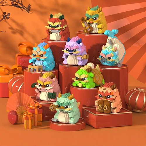 乐乐兄弟龙生九子国潮解压积木