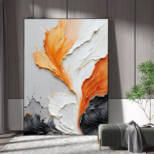 《海上生花》客厅装饰画橙色抽象
