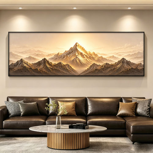 日照金山轻奢山水画客厅装饰挂画