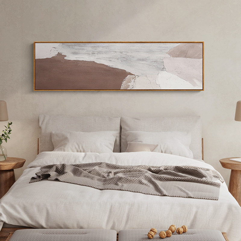 抽象艺术卧室床头装饰画诧寂风主卧房间挂画宾馆酒店背景墙面壁画