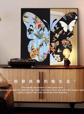 法式复古镜子画高级感客厅装饰画