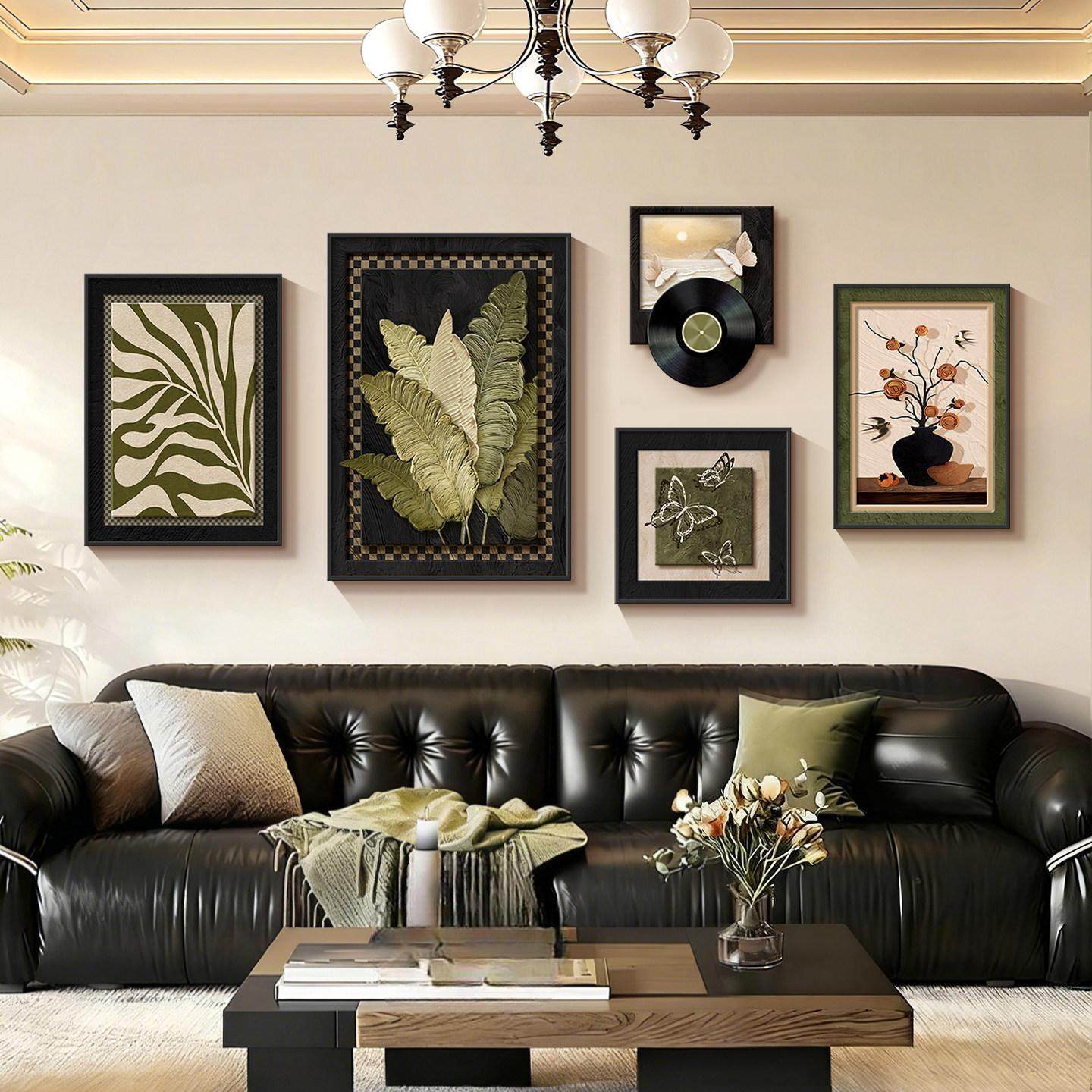 中古风家大业大客厅装饰画法式复古沙发背景墙挂画高级感组合壁画,家居饰品,现代装饰画,淘宝优惠券,粉丝福利购,淘宝优惠卷