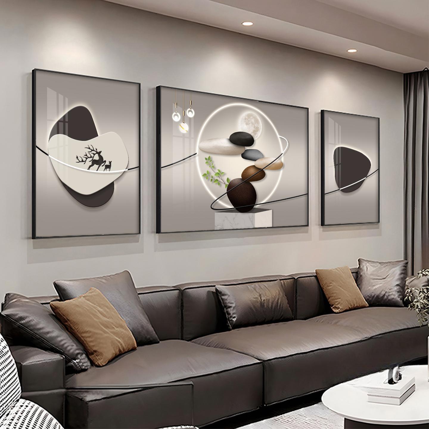 2025新款石来运转轻奢客厅装饰画