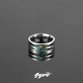 钛钢镶嵌贝壳戒指男生ins风潮痞帅小众设计闭口指环女单身食指戒