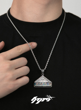 钛钢钛钢麻花链男名画项链潮牌