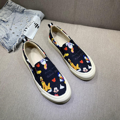 印花一脚蹬厚底懒人鞋半拖鞋