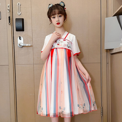女童夏装汉服连衣裙表演服中国风