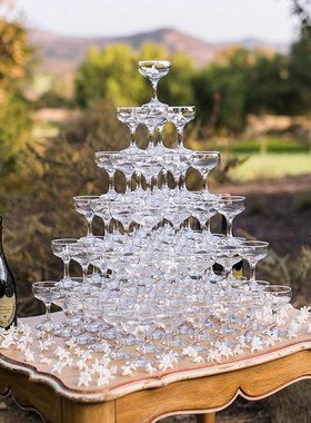 婚庆香槟塔杯酒店开业用3层5层6层庆功宴会创意玻璃香槟杯酒杯