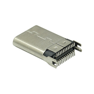 USB3.1 C公头连接器立式 贴片公头24PIN铆合式 鱼叉脚充电头 TYPE