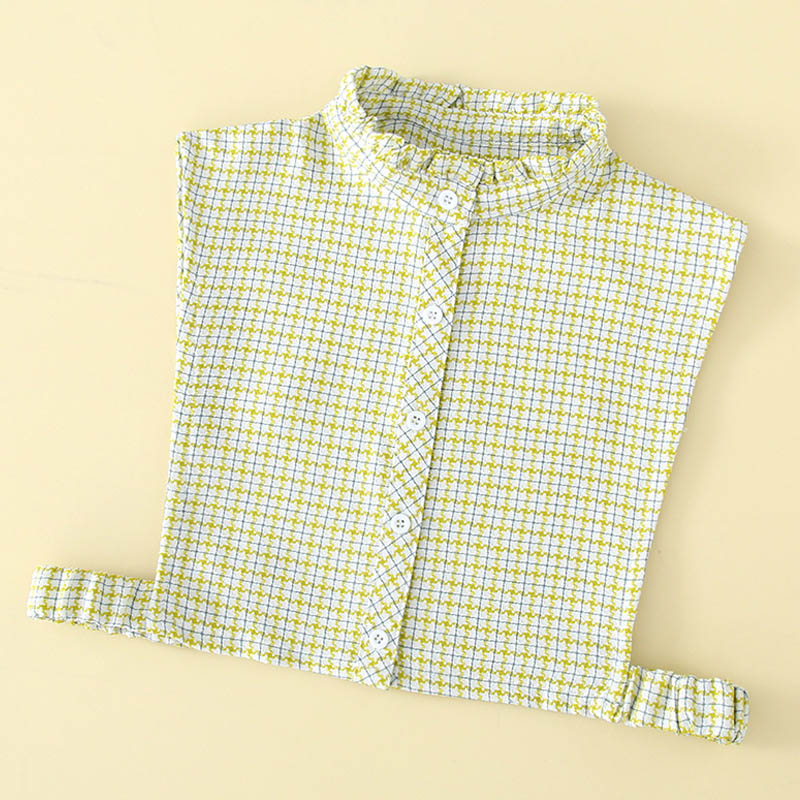 假领子女百搭假领秋冬衬衫黄格子假衣领打底内搭衬衣装饰毛衣领