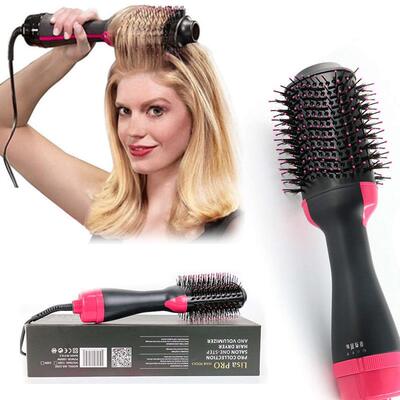 4 in1 hair dryer brush curler straightener 负离子蓬蓬热风梳