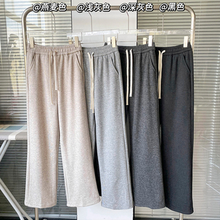秋冬小个子裤子加绒糯米休闲裤150抽绳灰色卫裤155xs休闲直筒长裤