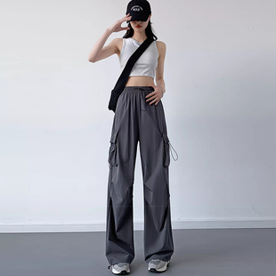 150xs休闲直筒裤 145小矮个子工装 辣妹百搭速干裤 女夏季 束脚运动裤