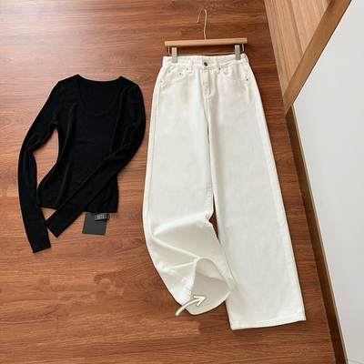 高腰长裤常规牛仔秋季小个子显高