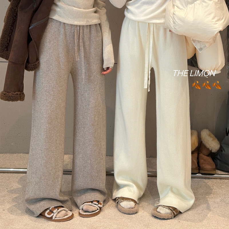 高腰韩版宽松长裤小个子显高