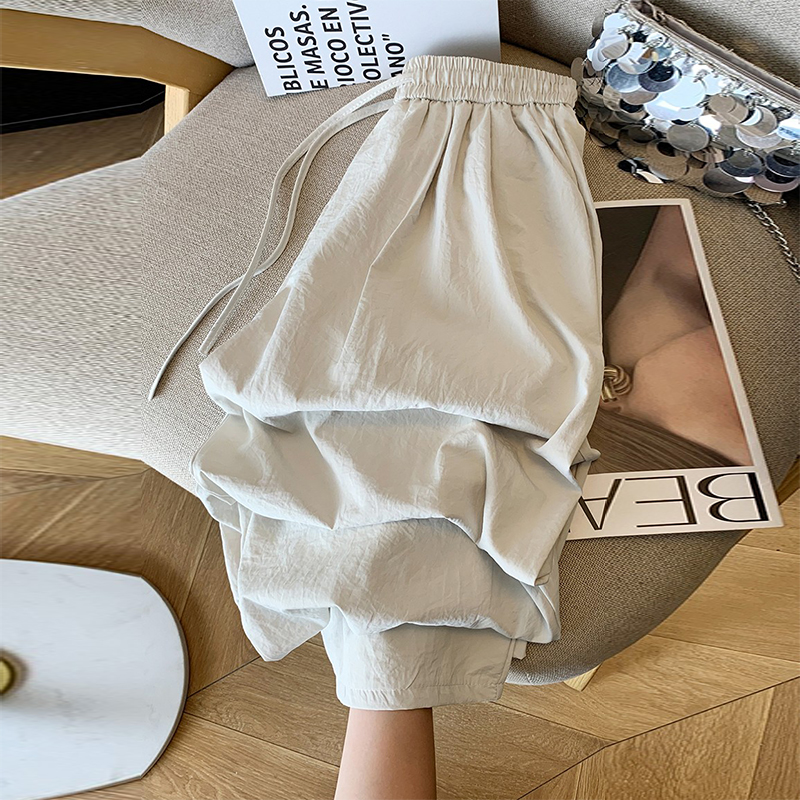 高腰韩版宽松长裤小个子显高