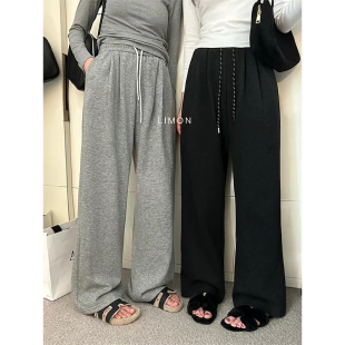 休闲直筒裤 秋冬小个子150裤 145xs小码 女加厚窄版 子九分运动阔腿裤