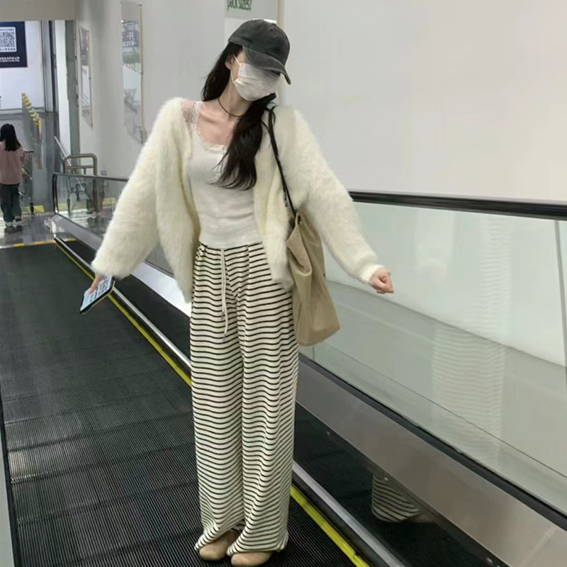 高腰韩版宽松长裤小个子显高