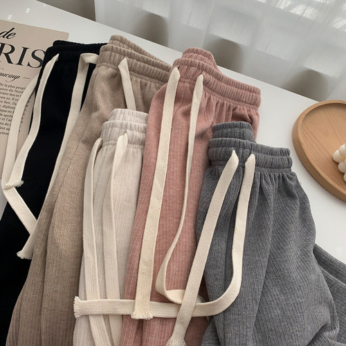 高腰韩版宽松长裤小个子显高