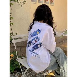 韩版 新款 宽松小清新百搭胖mm学院ins风上衣 t恤女夏季 韩系纯棉短袖