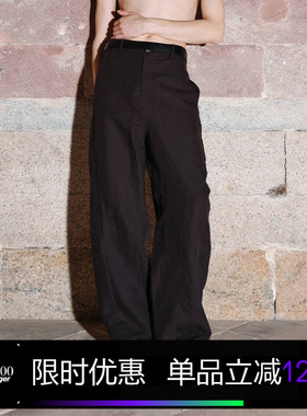 Kami anger原创设计黑色牛仔弯刀型裤