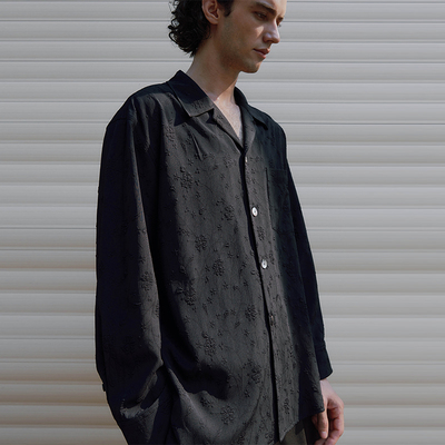 Kami anger翻领提花衬衫