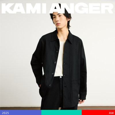 KAMIANGER RGB 2025秋季新款斜纹休闲翻领大口袋工装夹克男士外套