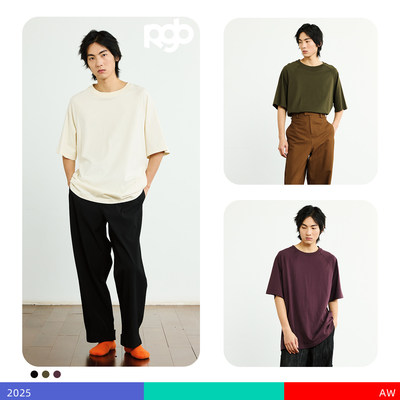 KAMIANGER RGB 新款纯色新疆棉简约基础款插肩袖宽松百搭T恤上衣
