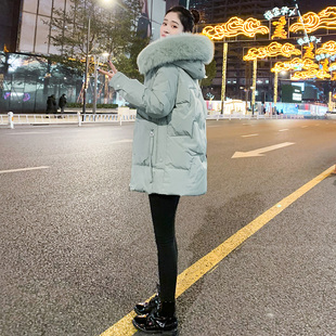 加厚爆款 羽绒服女短款 韩版 2023年冬季 大毛领显瘦白鸭绒外套 新款