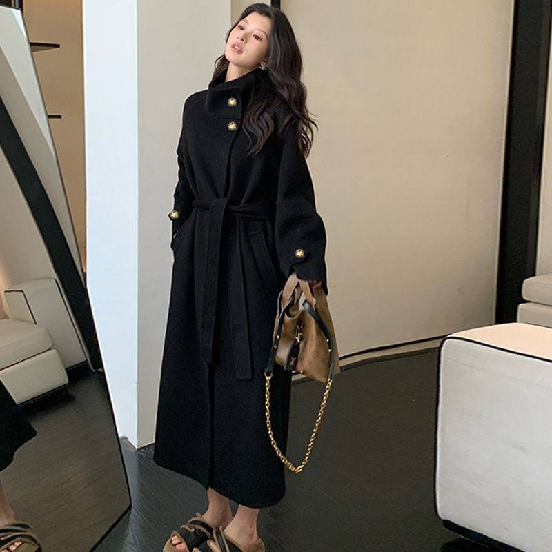 韩版双面呢子大衣女中长款2025秋冬季新款高级感气质毛呢外套,女装/女士精品,毛呢外套,淘宝优惠券,粉丝福利购,淘宝优惠卷
