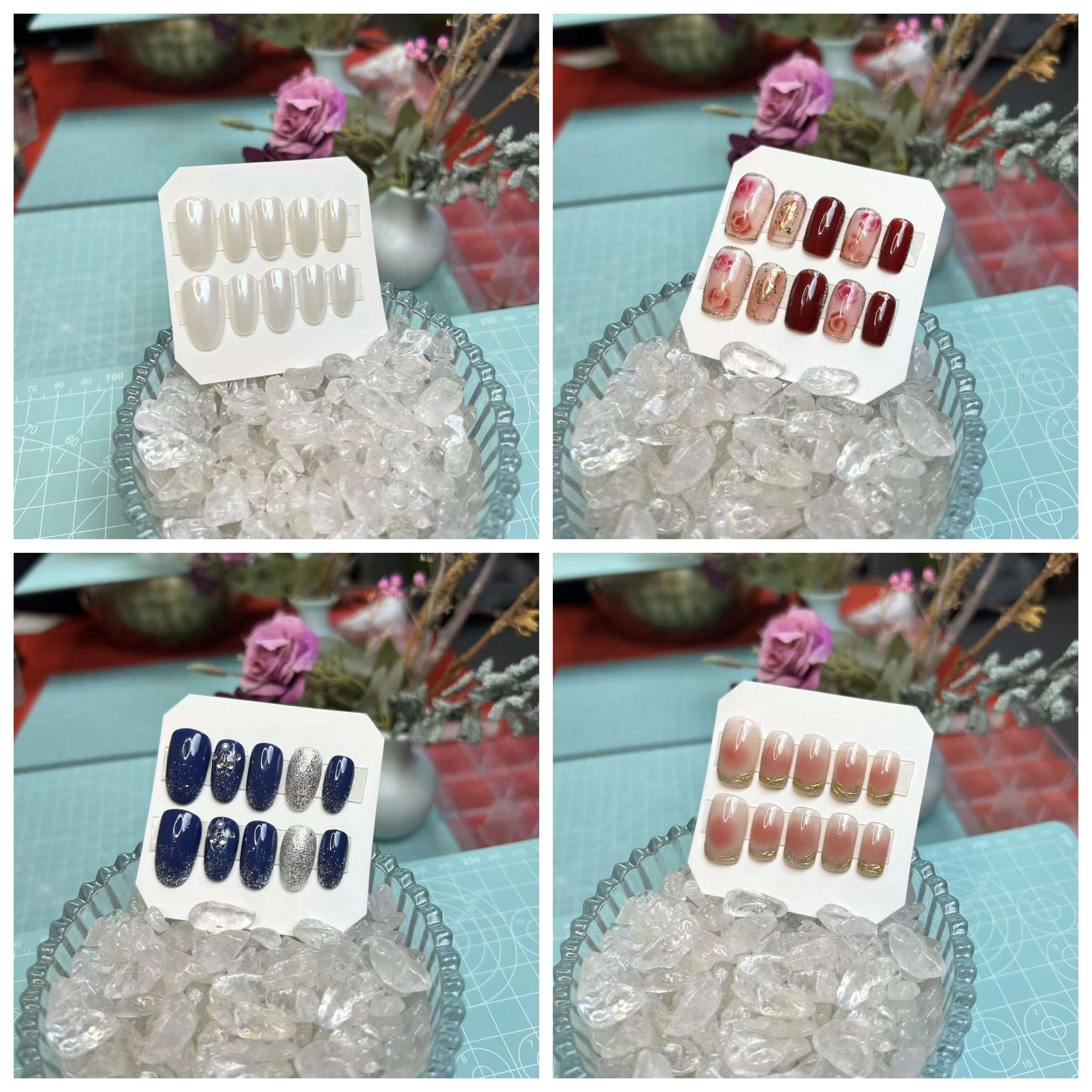 纯手工穿戴甲高级感显白可拆卸手绘美甲贴片日常假指甲短中长多款,彩妆/香水/美妆工具,穿戴甲/甲片,淘宝优惠券,粉丝福利购,淘宝优惠卷