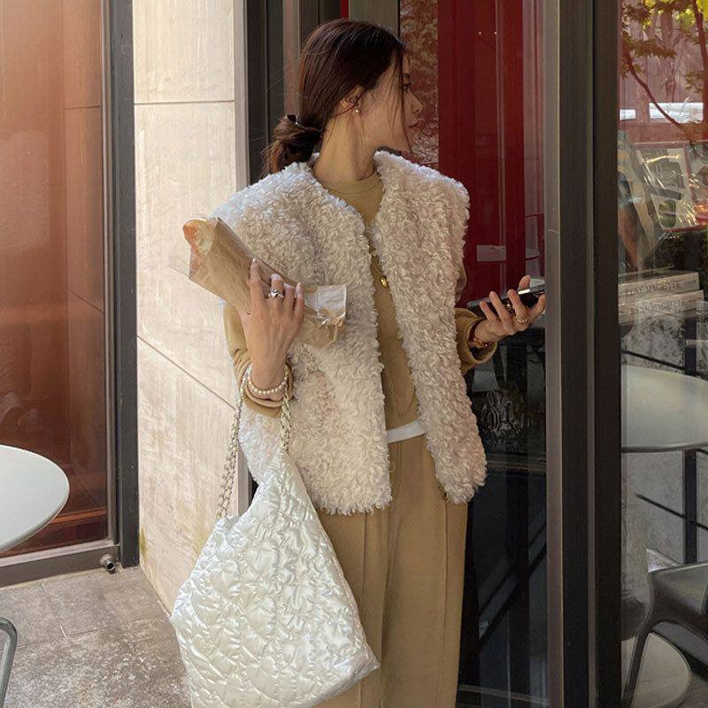 马甲韩版高贵优雅皮毛毛外套韩国女装 宽松马 毛绒大门东夹