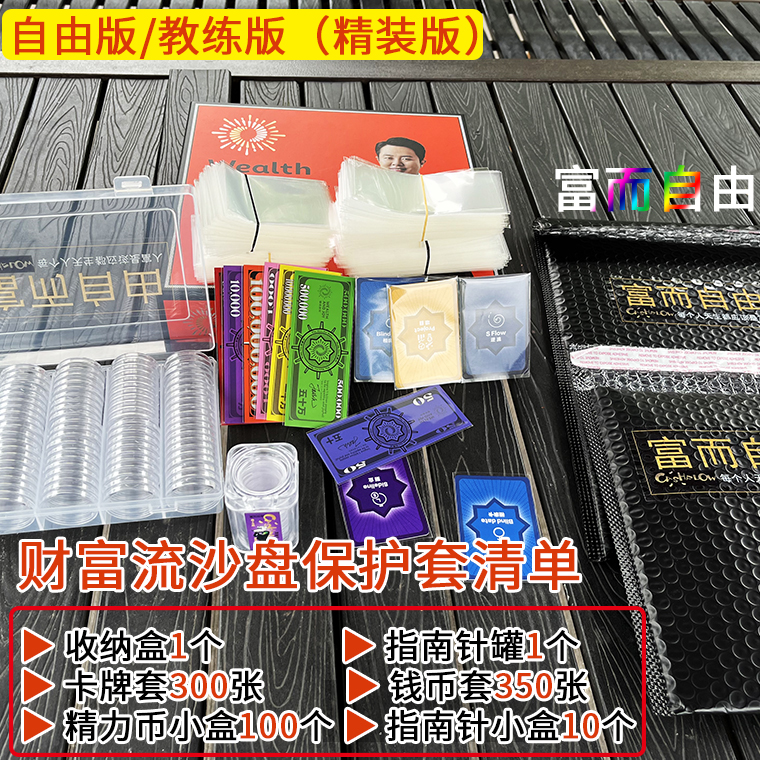 自由版财富流沙盘教练精装版保护套思维流防折桌游周边精力币卡套