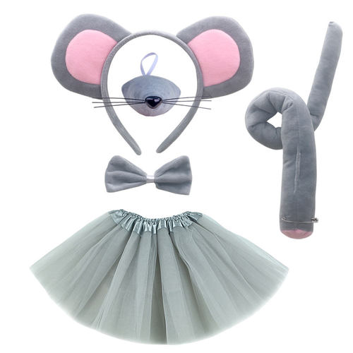 万圣节动物发箍儿童老鼠耳朵演出服装六一节表演故事会Mouse Cos