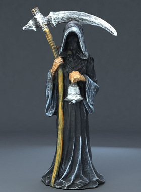 万圣节派对桌面装饰品摆件黑色收割者死神雕像Grim Reaper Statue