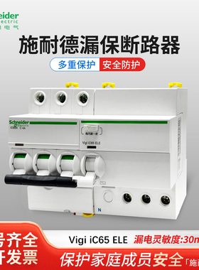 施耐德原装A9系列IC65N带漏电保护断路器ELE1234P6101620324063A