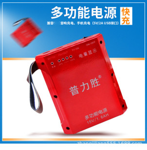 普力胜多功能移动电源输出5V9V12V15V手机音箱音响电子琴充电宝