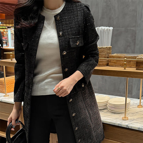 中长款小香风女装外套宽松显瘦